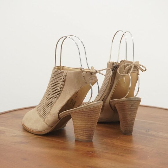 Paul Green Womens Lexi Booties Boots Open Toe Block Heel Beige 6.5 UK / 9 US - Picture 6 of 11